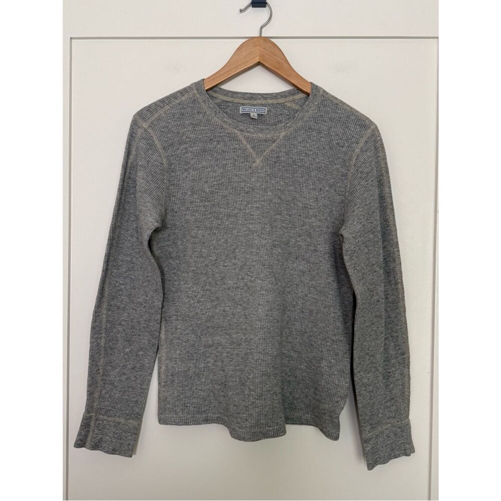 Wallace & Barnes Thermal Waffle Knit Shirt Mens Sz M Gray Long Sleeve Pullover